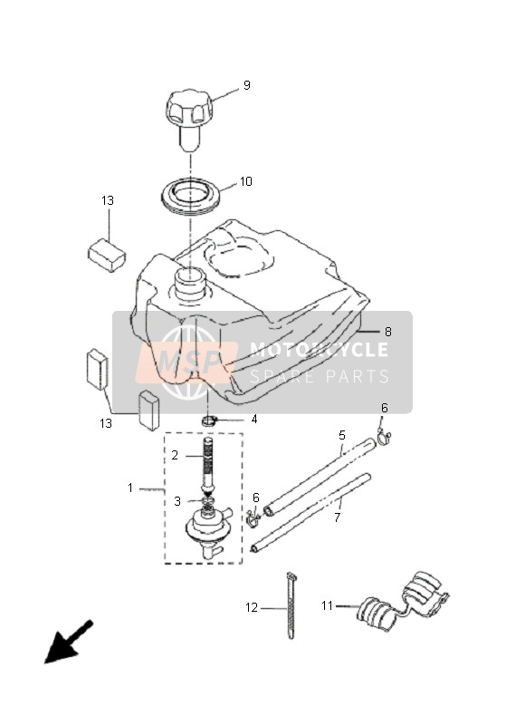 Yamaha CW50 BWS 2007 Réservoir d'essence pour un 2007 Yamaha CW50 BWS